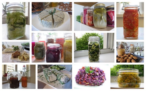 Verschiedenes Fermentiertes Collage mit fermentierten Speisen